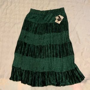 NWT-PHOOL dark green velvet maxi skirt